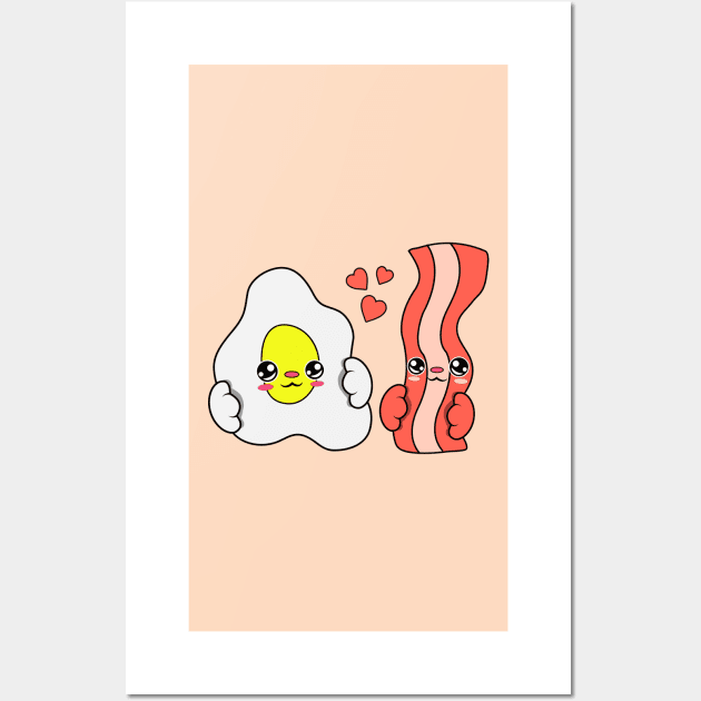 All i need is eggs and bacon, Kawaii eggs and bacon. Wall Art by JS ARTE